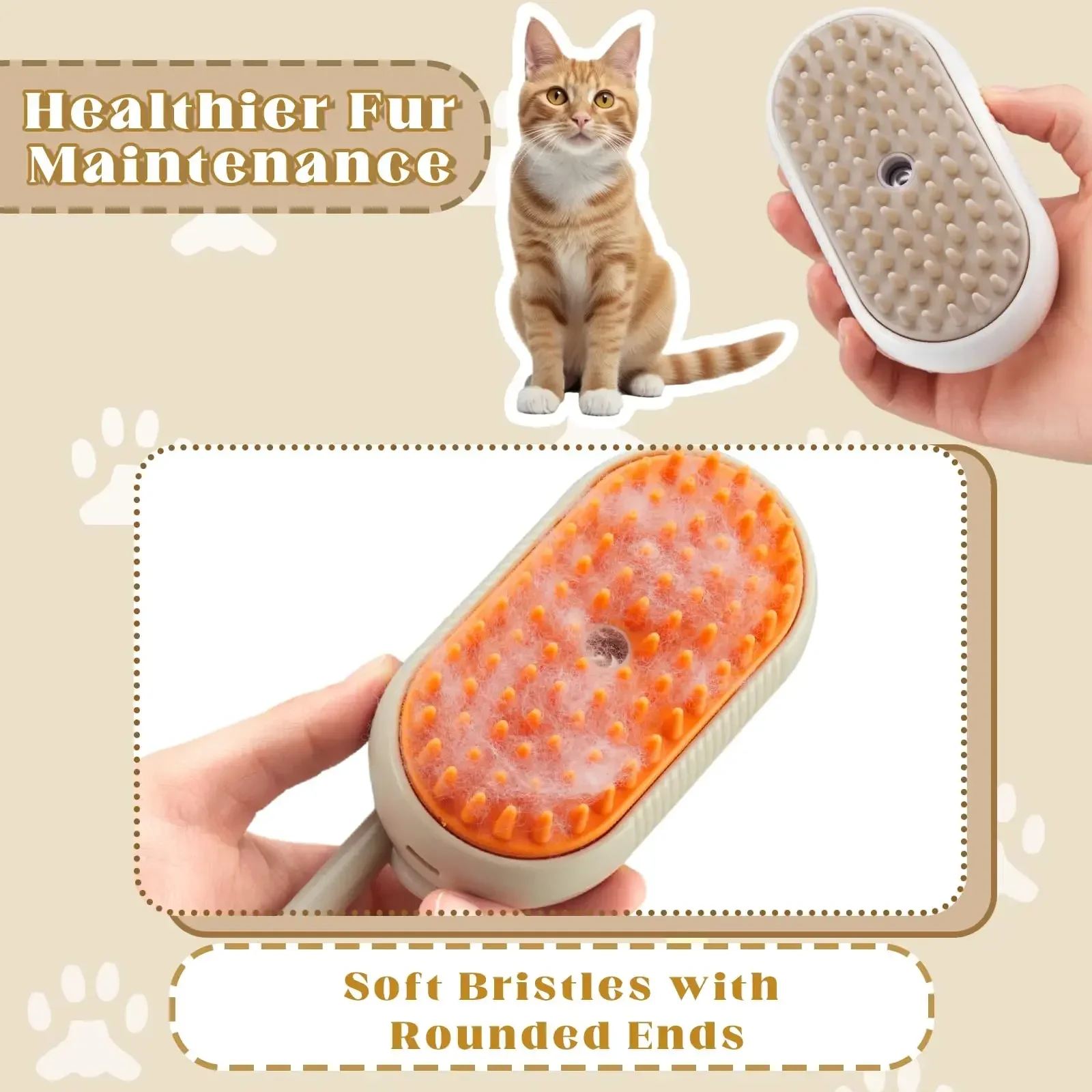 SOLLPET Healthy Coat Steam & Massage Brush - Image 2