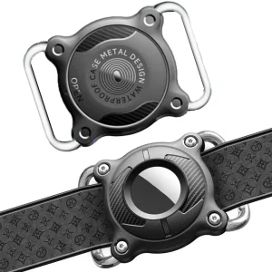 🐾SOLL PET Airtag Holder for Dog Collar Waterproof Case for Apple Airtag Protective Cover for Dog Cat Locator Tracker Airtag Case